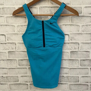 Women’s Nike Dri-fit athletic turquoise built in bra racerback tank top Small